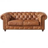 Sofá Chesterfield Couro Natural legitimo 3 Lugares e 2 Lugares