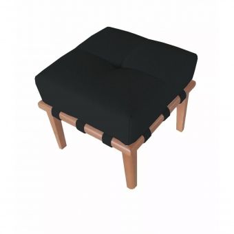 Banqueta Madeira Marciça Puff Pufe Preta