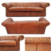 Chesterfield Marrom Couro Sofá 100% Couro Legítimo