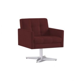 Poltrona Giratória C/ Base Estrela Suede Preto Sala Cor:Verde escuro