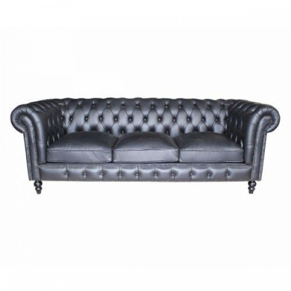 Sofá Chesterfield Preto 300cm