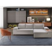 - Sofá 3 Lugares com Chaise   284 m Em  Linho