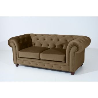 Sofá Chesterfield 03 e 2 Lugares marrom  + Poltrona