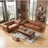Sofá Chesterfield Couro Natural legitimo 3 Lugares e 2 Lugares