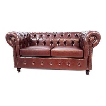 Sofá Chesterfield Marrom Sala Decoração 200cm