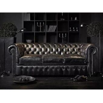 Sofá Chesterfield  Sala Decoração De Couro