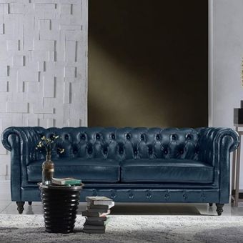 Sofá Chesterfield azul   220 cm