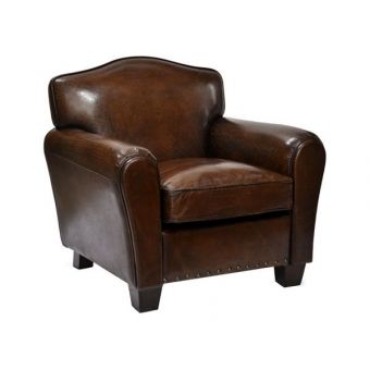 POLTRONA COURO MARROM