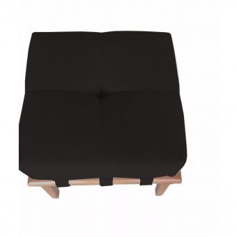 Banqueta Madeira Marciça Puff Pufe Preta