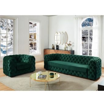 Sofá Chesterfield 03 Lugares verde 230 cm e Poltrona 110 cm