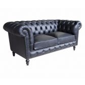 Conjunto Sofá 3 E 2 Lugares Sofá Chesterfield Couro