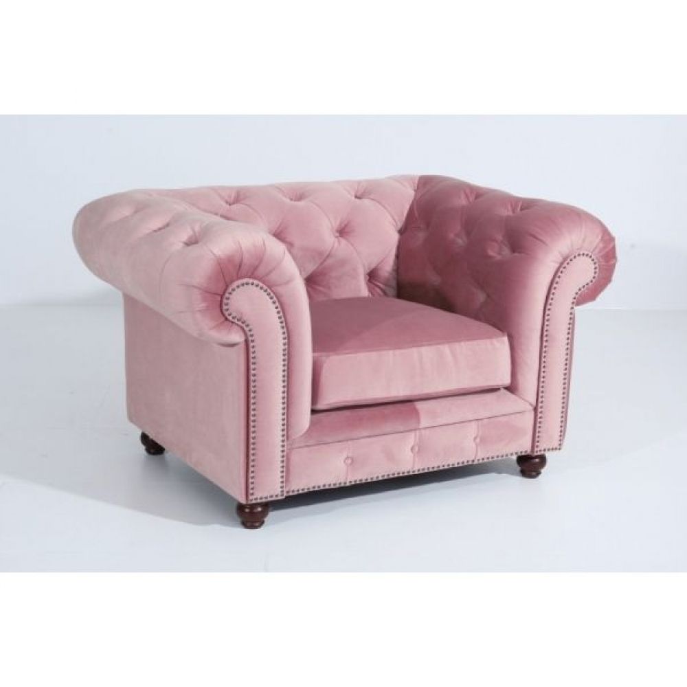KIT 02 Sofá Chesterfield Rosa 180cm 02 poltrona 110 cm