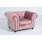 KIT 02 Sofá Chesterfield Rosa 180cm 02 poltrona 110 cm