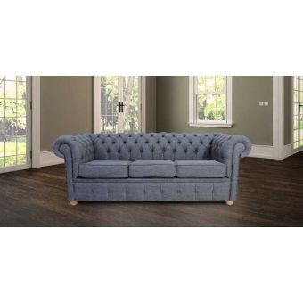 Sofá Chesterfield Linho Decoração 2 e 3 Lugares Cor:Cinza