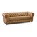 Sofá Chesterfield Couro Natural Marrom Sala Decoração  220cm