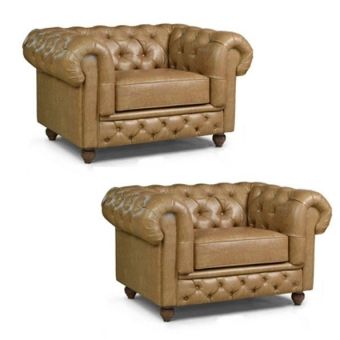 kit 2 Poltrona de couro Legitimo